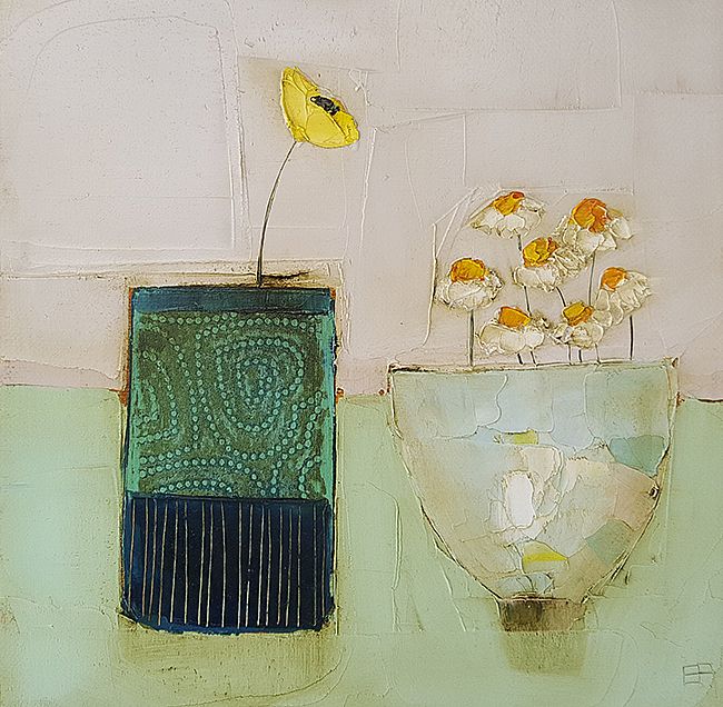 Eithne  Roberts - Dark vessel and daisy bowl
